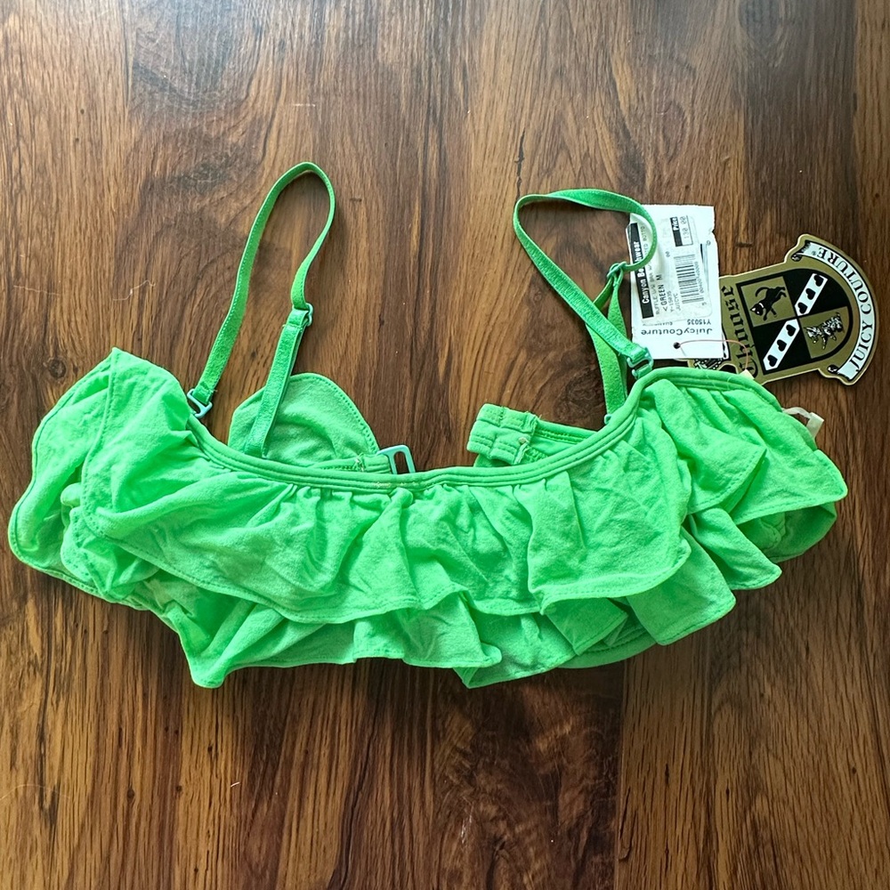 Vintage Juicy Couture Green Ruffle Bikini Top